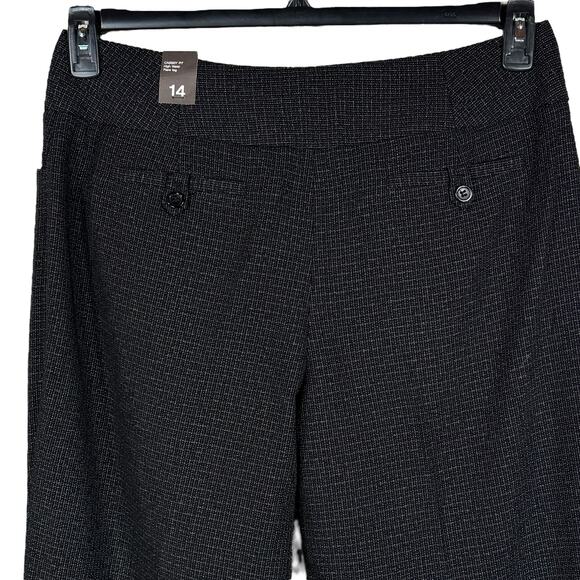 The Limited SZ 14 Cassidy Fit Flare Pants High Waisted Abstract Flat Front Black - Picture 5 of 8